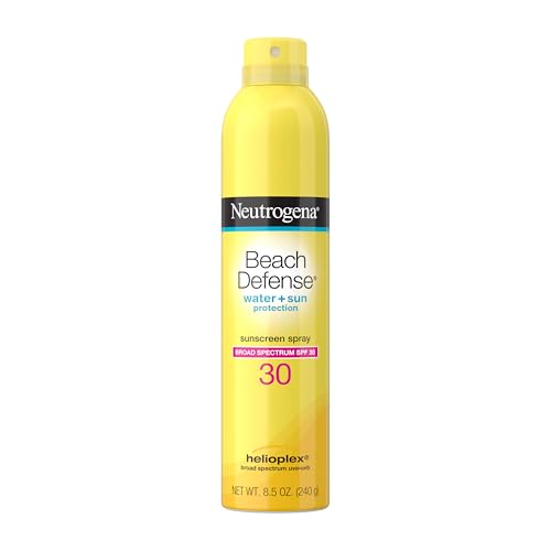 Buy now Neutrogena Beach Defense Sunscreen Spray SPF 30, Hawaii Reef Act 104 Compliant, Octinoxate & Oxybenzone Free, Broad Spectrum, Fast Absorbing & Lightweight, Face and Body Sunscreen, 8.5 Oz at indiglob india