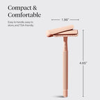 Buy now Kitsch Double Edge Safety Razors for Women and Men, Long Metal Handle and Stainless Steel Single Blade Razor with 5 Double Edge Refills, for Shaving and Travel Essentials - Terracotta at indiglob india