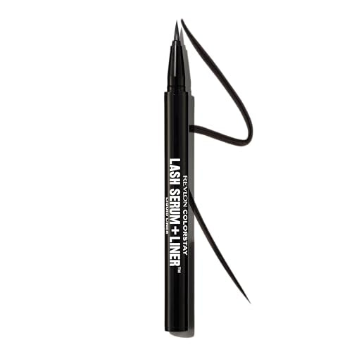 Buy now REVLON ColorStay Lash Serum + Liner, Waterproof Eyeliner, Healthier Looking Eyelashes, Smudge-Resistant Flexible Brush Tip, 001 Blackest Black at indiglob india