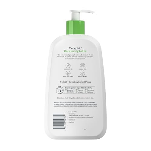 Buy now Cetaphil Face & Body Moisturizer, Hydrating Moisturizing Lotion for All Skin Types, Suitable for Sensitive Skin, NEW 20 oz, Fragrance Free, Hypoallergenic, Non-Comedogenic at indiglob india