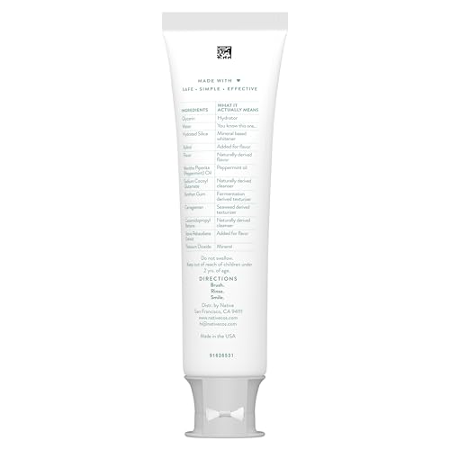 Buy now Native Fluoride Free Toothpaste, Whitening - for Adult, Kids 2+ Oral Care - Wild Mint & Peppermint Oil Flavor, 4.1oz (Pack of 3) at indiglob india
