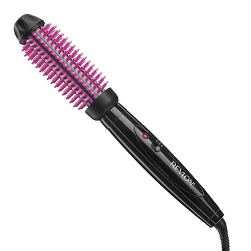 Buy now REVLON Silicone Bristle Heated Hair Styling Brush | Fast, Long Lasting Volume for Easy Styling | 1" Barrel for Full Body and Smooth Styles (Black/Pink) at indiglob india