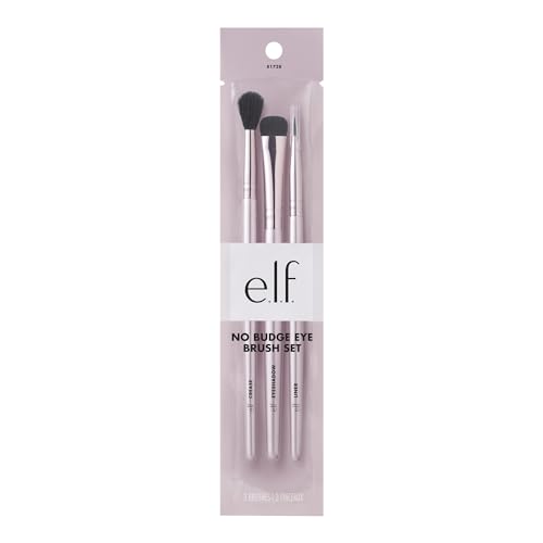 Buy now e.l.f. No Budge Brush Trio, 3-Piece Eyeshadow Brush Set For Applying & Blending Color, Use With The No Budge Cream Eyeshadows, Vegan & Cruelty-Free at indiglob india