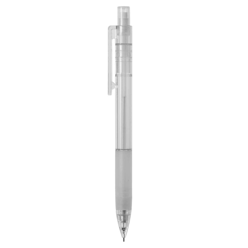 MUJI Polycarbonate Mechanical Pencil W - Rubber Grip, 3 Pcs & MUJI Eraser [Black - Small], 3 Pcs