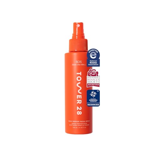 Buy now Tower 28 SOS Daily Rescue Facial Spray - Hypochlorous Acid Spray to Help Reduce Redness, Calm Irritation + Alleviate Flare-Ups - Purifying Travel Size Face Toner - Everyday Skin Care Essential (1 oz) at indiglob india