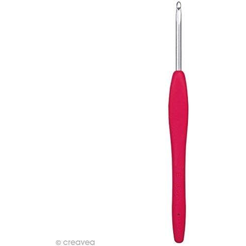 Buy now Clover 1043/E Magenta Amour Crochet Hook, Size E, 3.5mm, Red at indiglob india
