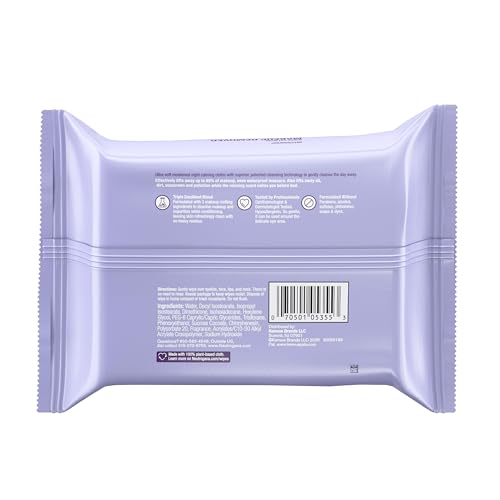 Buy now Neutrogena Makeup Remover Night Calming Cleansing Towelettes, Disposable Nighttime Face Wipes to Remove Dirt, Oil & Makeup, 25 ct at indiglob india