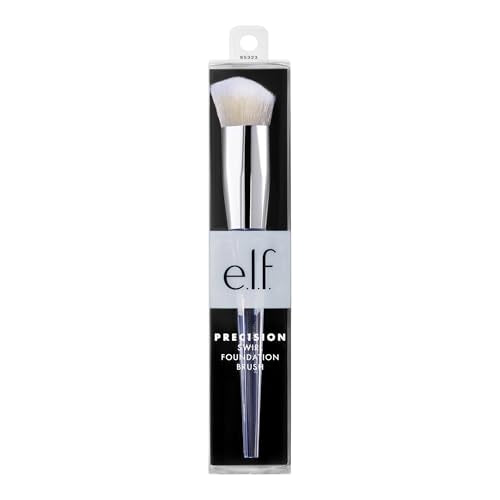Buy now e.l.f. Precision Swirl Foundation Brush, Blends Liquid Foundation Smoothly Onto Skin, Triangular Handle For Ultimate Control, Vegan & Cruelty-Free at indiglob india