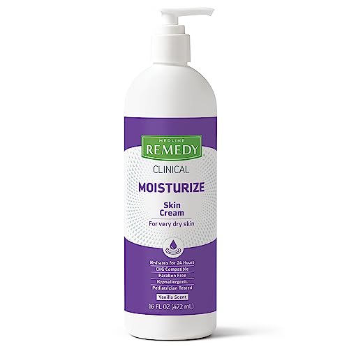 Buy now Medline Remedy Clinical Skin Cream, Vanilla Scent (16 fl oz), Moisturizing Face and Body Cream for All Ages, Paraben & Sulfate Free, Quick Absorbent Formula, Hypoallergenic Skin Moisturizer at indiglob india