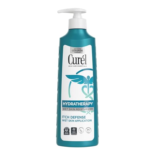 Buy now Curel Hydra Therapy, Itch Defense Moisturizer, Wet Skin Lotion, with Advanced Ceramide Complex, Vitamin E, & Oatmeal Extract, Helps to Repair Moisture Barrier, 12 Oz at indiglob india