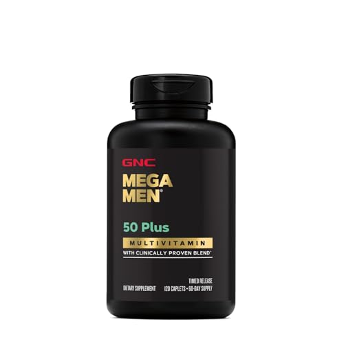 Buy now GNC Mega Men 50 Plus Multivitamin | Antioxidants | Heart Health | Prostate and Circulatory Support | 120 Count at indiglob india