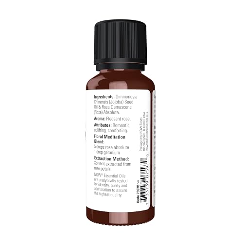 Buy now NOW Essential Oils, Rose Absolute, 5% Blend of Pure Rose Absolute Oil in Pure Jojoba Oil, Romantic Aromatherapy Scent, Vegan, Child Resistant Cap, 1-Ounce at indiglob india