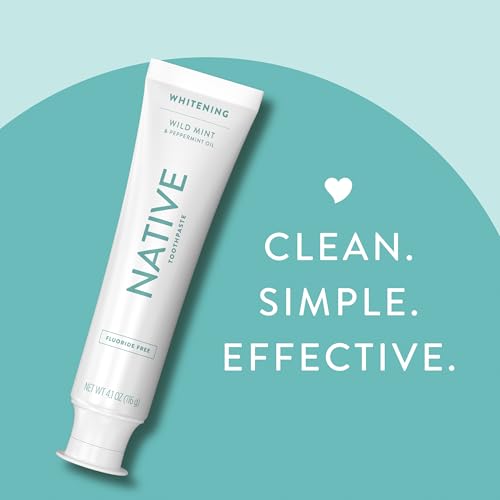 Buy now Native Fluoride Free Toothpaste, Whitening - for Adult, Kids 2+ Oral Care - Wild Mint & Peppermint Oil Flavor, 4.1oz (Pack of 3) at indiglob india