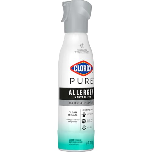 Buy now Clorox PURE Allergen Neutralizer Daily Air Spray, Clean Breeze, 8 Ounces at indiglob india