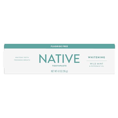 Buy now Native Fluoride Free Toothpaste, Whitening - for Adult, Kids 2+ Oral Care - Wild Mint & Peppermint Oil Flavor, 4.1oz (Pack of 3) at indiglob india