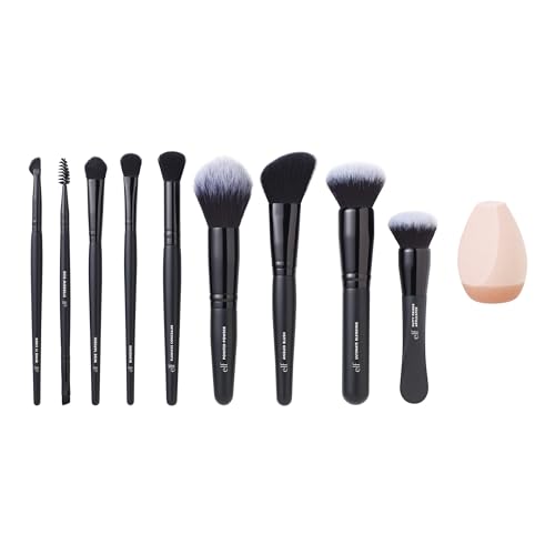 Buy now e.l.f. Ten Out Of Ten Brush Set, 10 Piece Brush Kit, Brushes For Face Makeup, Eyes, Brows & More, Made With Synthetic Bristles, Vegan & Cruelty-Free at indiglob india