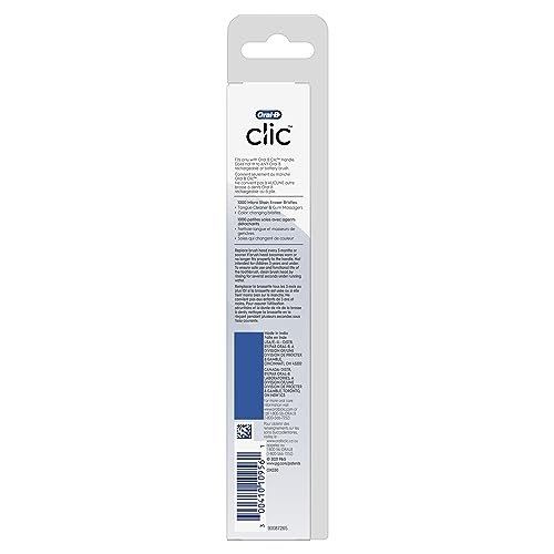 Buy now Oral-B Clic Toothbrush Whitening Replacement Brush Heads, Black, 2 Count at indiglob india