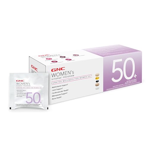 Buy now GNC Womenâ€™s 50+ Vitapak, 5-in-1 Multivitamin Pack, Healthy Hormones, Brain Health, Metabolism, Bone Strength, Edible Dietary Supplement, 30 Servings at indiglob india