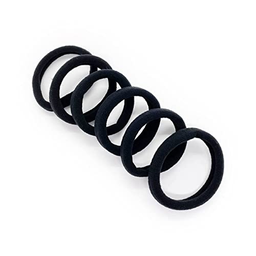 Buy now Kitsch Black Hair Ties No Damage - Strong, Stretchy Hair Bands | Soft Nylon Ponytail Holders, Snag-Free Rubber Bands, Perfect for Updos & Braids | Ideal Gifts for Women - Black, 6pcs at indiglob india