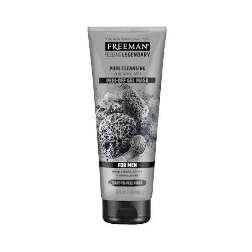 Buy now FREEMAN Pore Clearing Volcanic Ash Peel-Off Gel Facial Mask, Deep Cleansing, Removes Dirt From Pores, Not Over-Drying, Easy-to-use, For Men, 6 fl.oz./175 mL Tube at indiglob india