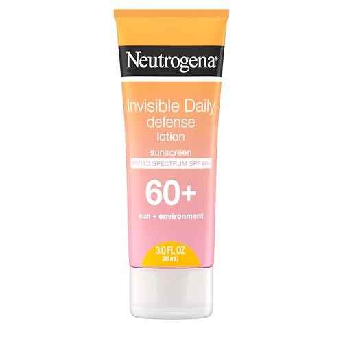 Buy now Neutrogena Invisible Daily Defense Sunscreen Lotion, Broad Spectrum SPF 60+, Oxybenzone-Free & Water-Resistant, Sun & Environmental Aggressor Protection, Antioxidant Complex, 3.0 fl. oz at indiglob india