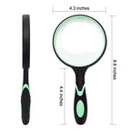 Buy now Large Magnifying Glass 10X Handheld Reading Magnifier for Seniors - 100MM 4INCHES Real Glass Magnifying Lens for Book Newspaper Reading, Insect and Hobby Observation, Science (Green) at indiglob india