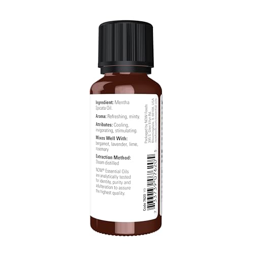 Buy now NOW Essential Oils, Spearmint Oil, Stimulating Aromatherapy Scent, Steam Distilled, 100% Pure, Vegan, Child Resistant Cap, 1-Ounce at indiglob india