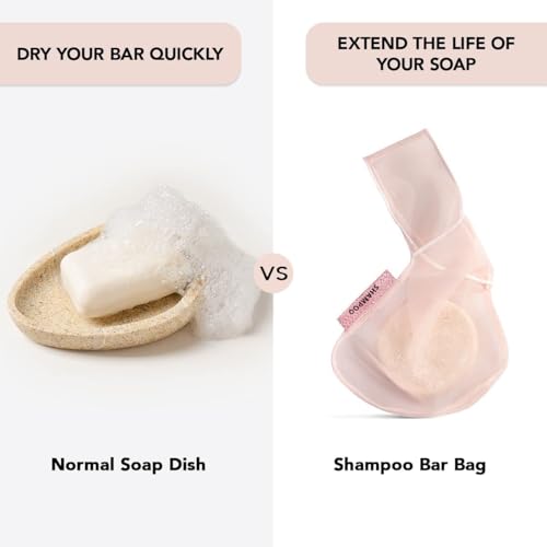 Buy now Kitsch Bar Soap Saver Bag â€“ Patented Mesh Bag Soap Holder for Shampoo and Conditioner Bars - Extends Use & Prevents Soggy Mess - Recycled Mesh Beauty Pouch, Eco-Friendly â€“ Blush at indiglob india