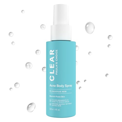 Buy now Paula's Choice CLEAR Exfoliating Back & Body Acne Spray, Bacne Spray with 2% BHA Salicylic Acid Back Acne Treatment for Clogged Pores, Blackheads & Breakouts, Alcohol-Free, Fragrance-Free, 4 Fl Oz at indiglob india