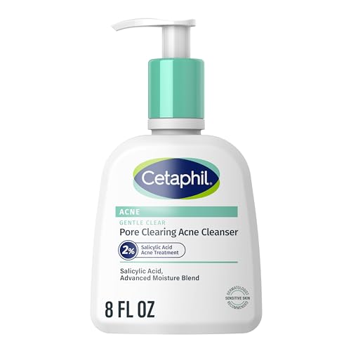 Buy now Cetaphil Gentle Clear Pore Clearing Acne Cleanser, Foaming Gel Cleanser for Sensitive, Acne-Prone Skin, 8 Fl Oz Pump Bottle, 2% Salicylic Acid, Gently Exfoliates, Dermatologist Recommended Brand at indiglob india