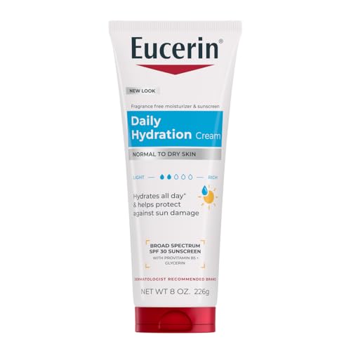 Buy now Eucerin Daily Hydration Broad Spectrum SPF 30 Sunscreen Body Cream for Dry Skin, Fragrance Free Sunscreen Moisturizer, 8 Oz Tube at indiglob india