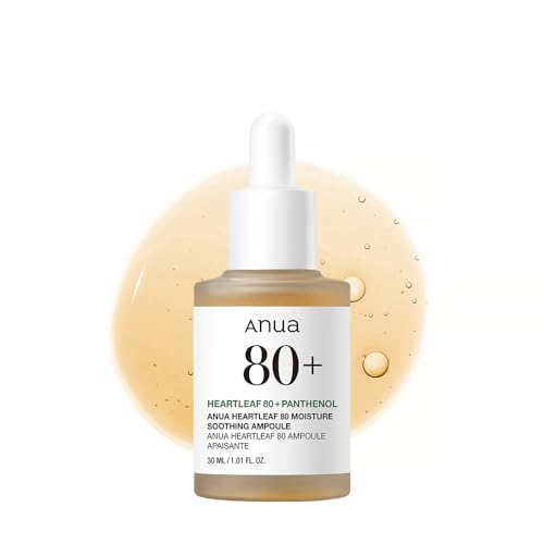 Buy now Anua Heartleaf 80 Soothing Ampoule, Hydration Facial Serum for Glass Skin, Panthenol, Hyaluronic Acid, Non-Greasy, Gentle Formula, Lightweight Essence, Vegan, Korean Skin Care, 30ml/1.01 fl.oz at indiglob india