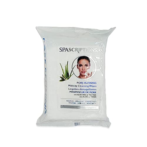 Buy now Spascriptions™ Anti-Aging, Brightening, Moisturizing & Pore Refining Towelettes Removes Waterproof Makeup, Revives with Collagen, Vitamin C, Coconut Oil, and Aloe Hypoallergenic, 120 Ct. 4 Pack at indiglob india