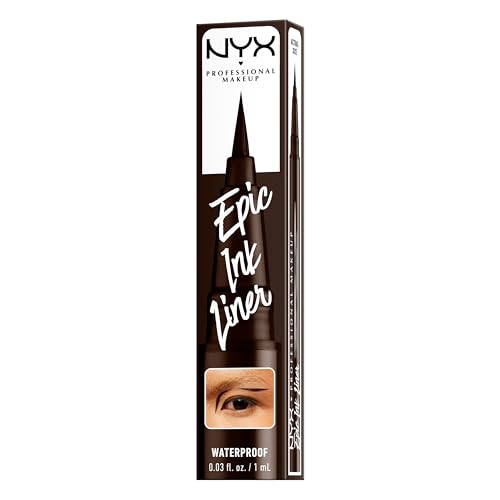 Buy now NYX PROFESSIONAL MAKEUP Epic Ink Liner, Waterproof Liquid Eyeliner with Vegan Formula - Dark Chocolate (Dark Brown Matte) at indiglob india