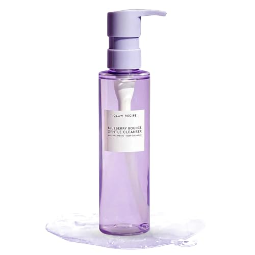 Buy now Glow Recipe Blueberry Bounce Exfoliating Face Wash - Foaming Facial Cleanser, Makeup Remover & Clarifying Mask - Hydrating Hyaluronic Acid & Gentle AHA for Sensitive Skin - Korean Skincare, 160ml at indiglob india