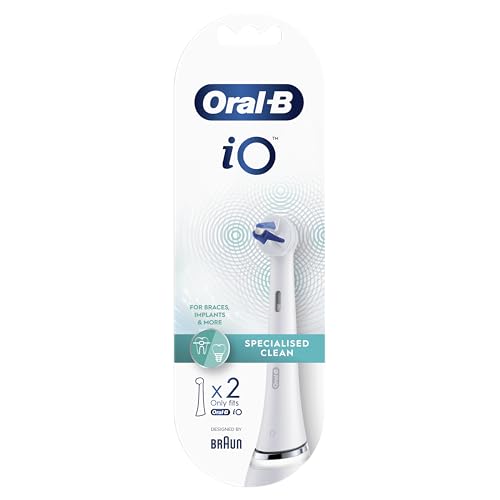 Buy now Oral-B iO Specialised Clean Electric Toothbrush Head, Precisely Angled Tufts for Deeper Plaque Removal for Hard to Reach Areas, Pack of 2, White at indiglob india