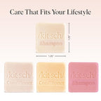 Buy now Kitsch Shampoo and Conditioner Set - 4pc Sampler Bars with Rice Water Shampoo and Conditioner, Castor Oil Shampoo & Coconut Oil Conditioner - Bottle-Free Beauty for Hair Growth, Repair & Moisture at indiglob india