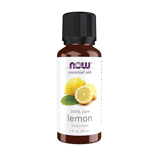 Buy now NOW Essential Oils, Lemon Oil, Cheerful Aromatherapy Scent, Cold Pressed, 100% Pure, Vegan, Child Resistant Cap, 1-Ounce at indiglob india