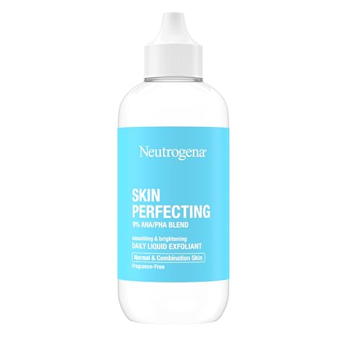 Buy now Neutrogena Skin Perfecting Daily Liquid Facial Exfoliant with 9% AHA/PHA Blend for Normal & Combination Skin, Smoothing & Brightening Leave-On Exfoliator, Oil- & Fragrance-Free, 4 fl. oz at indiglob india