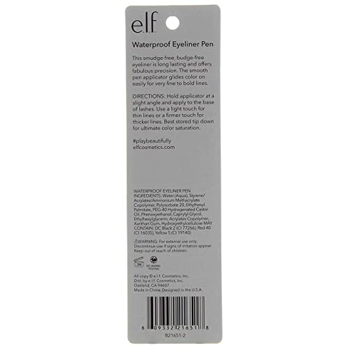 Buy now e.l.f. Eyeliner Pen with FeltTip Applicator, Black, 0.05 Fl Oz at indiglob india