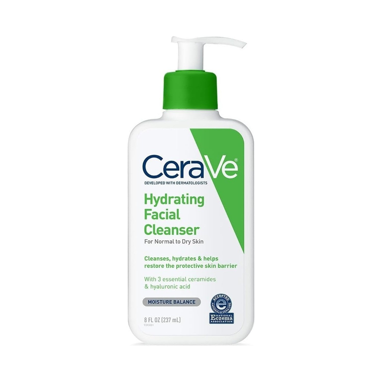 CeraVe Hydrating Cleanser with Hyaluronic Acid, Face Wash for Dry Skin,16oz | Skin Care For Men and Women, Daily Cleanser & Makeup Remover with Glycerin & Ceramides, National Eczema Association Certified