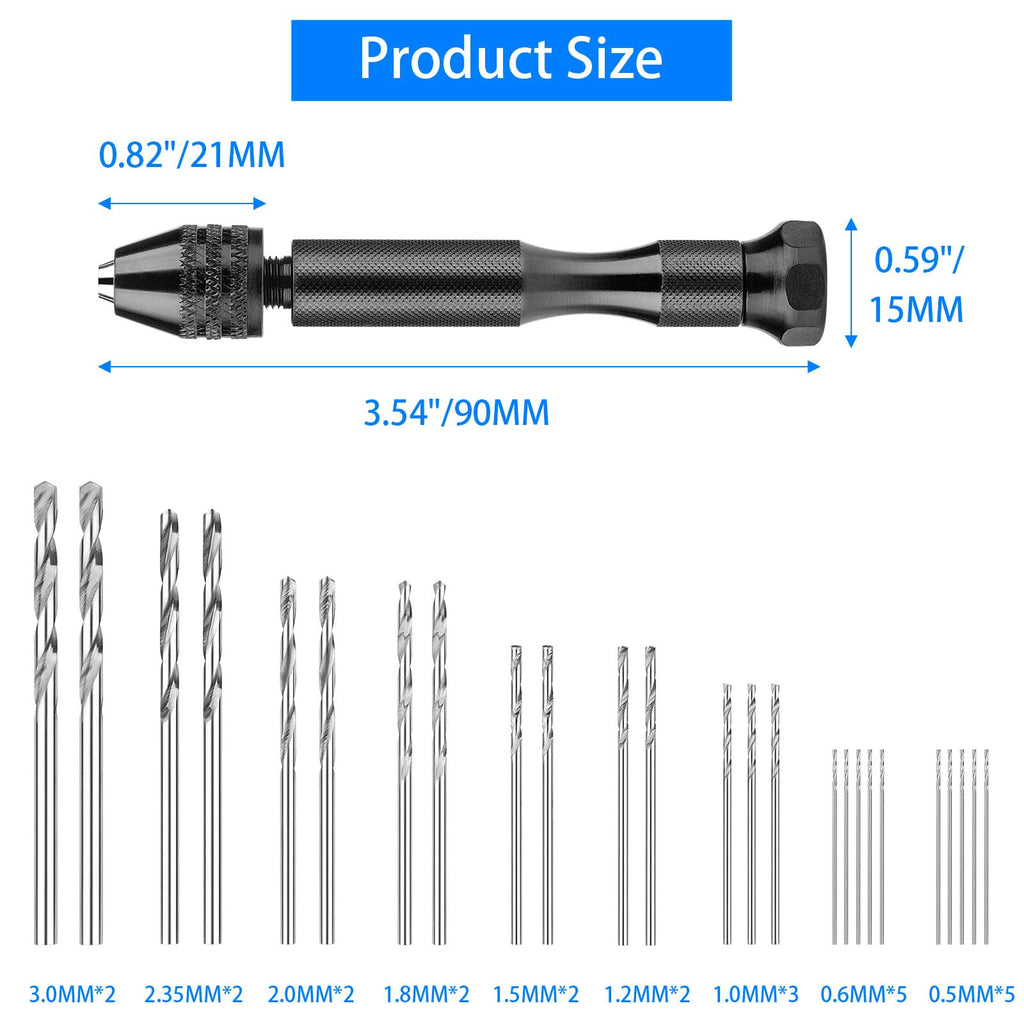 Premium Pin Vise Hand Drill Set with precision bits, 100% Authentic and available at Curat Cart in India.