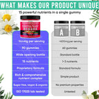 Adndale Magnesium Glycinate 400 mg Gummies with Ashwagandha, Magnesium Malate & Taurate, Tart Cherry, Magnolia Bark, Lemon Balm, Passionflower, Chamomile, L-Theanine, Zinc, Vitamin K2 & D3. 180CT