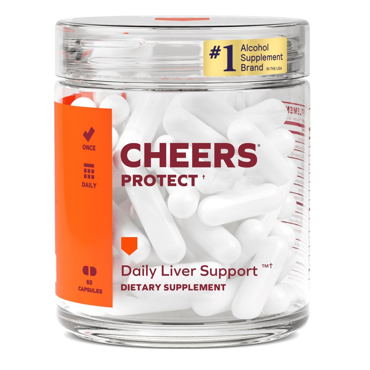 Cheers Protect | Daily Liver Supplement | DHM + L-Cysteine | 60 Doses | Support Your Liver, DHM, L-Cysteine, Milk Thistle, Prickly Pear, B-Vitamins, Ginger