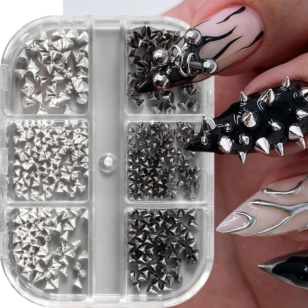 Decorate your nails with Mini Metal Punk Nail Art Studs from Curat Cart. 100% Authentic and available in India.
