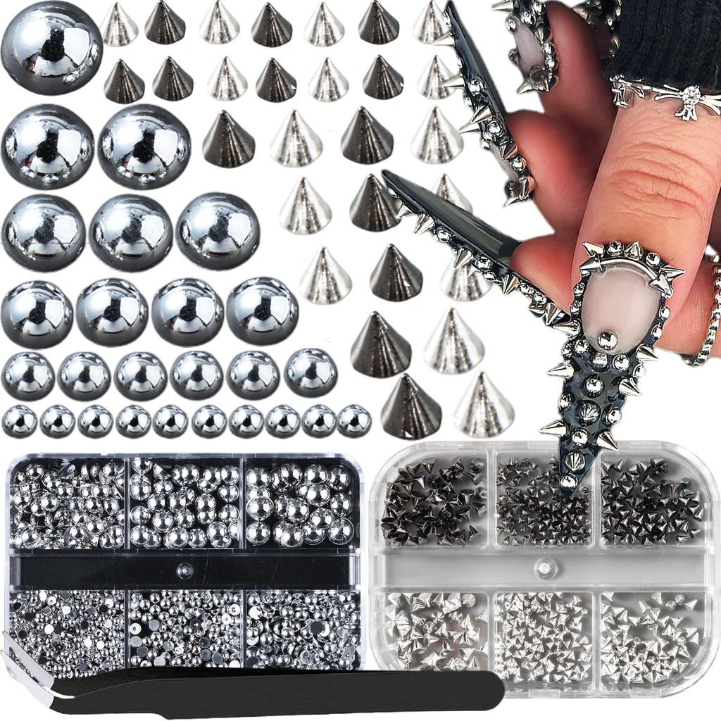 Elevate your nail art with premium imported Mini Metal Punk Nail Art Studs from Curat Cart, perfect for bold designs.