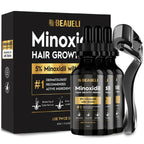 Beaueli Minoxidil Beard Growth Kit For Men and Women, Hair Loss and Hair Regrowth Treatments, Minoxidil 5%, Black