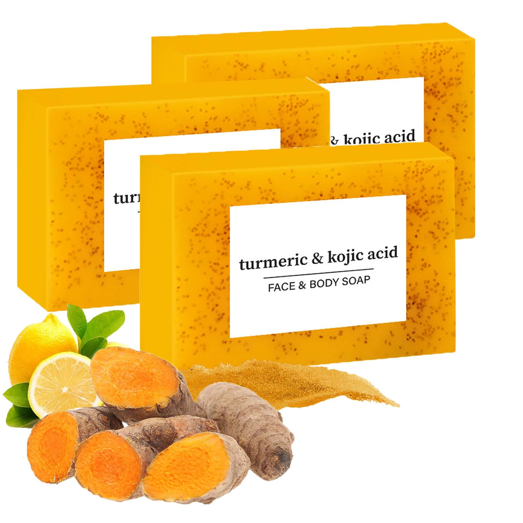 Experience the premium imported Lemon Turmeric Soap Bar, enriched with turmeric and kojic acid for radiant skin. Available at Curat Cart.