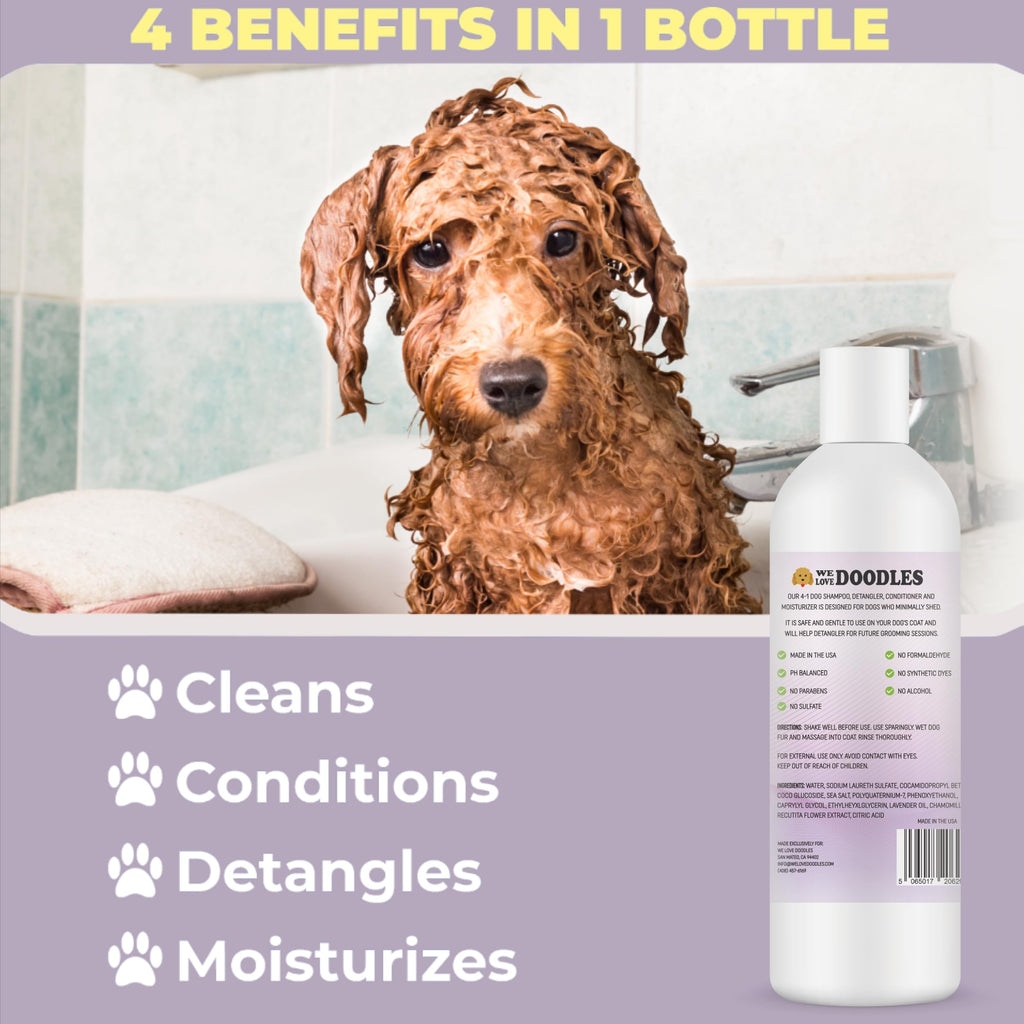 Premium dog shampoo conditioner detangler in official packaging, crafted for cleaning, conditioning, detangling, and moisturizing. Available at Curat Cart.