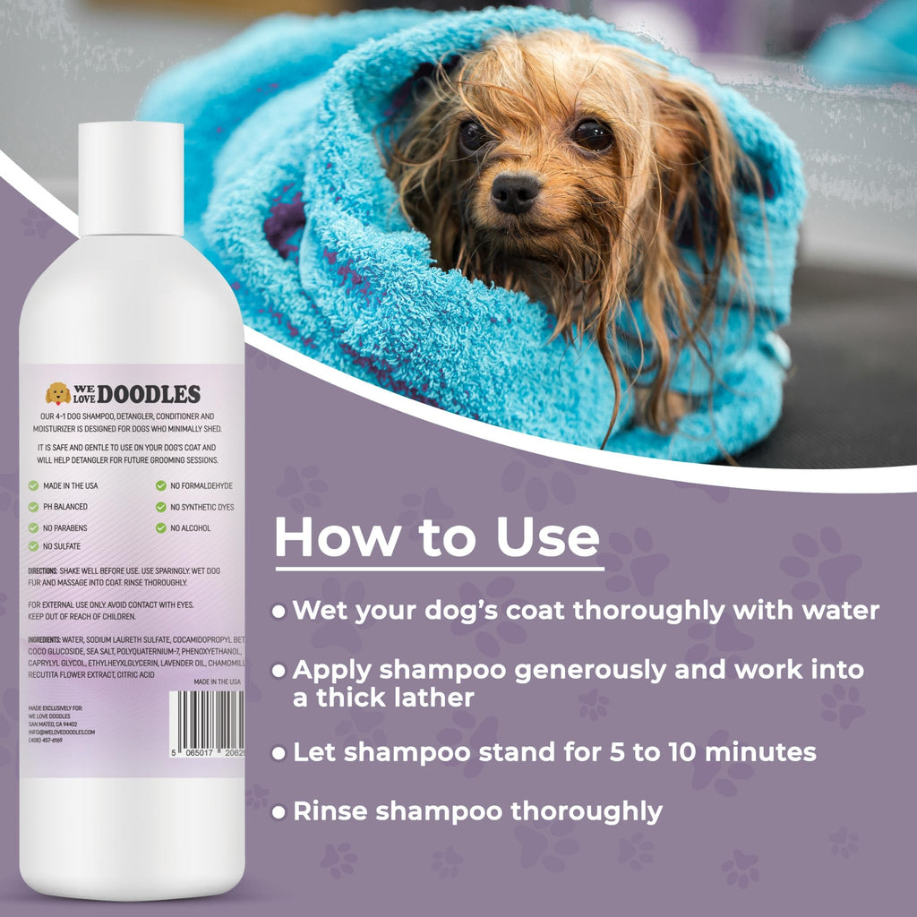 Premium imported Dog Shampoo Conditioner Detangler for a clean, soft coat. Available at Curat Cart for your pet's grooming needs.